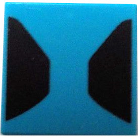 Part 3070pb355 - Tile 1 x 1 with Black Trapezoids Pattern