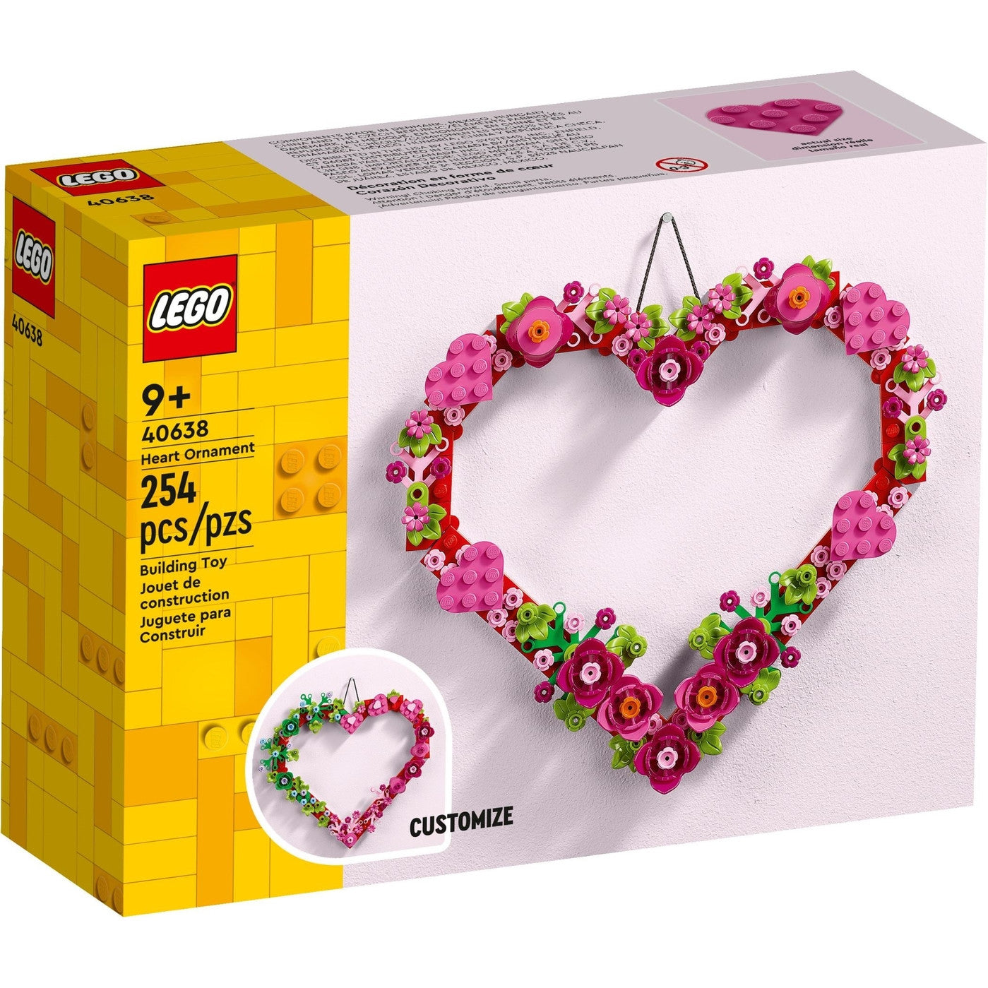 LEGO® Heart Ornament 40638 Building Toy Kit (254 Pieces)