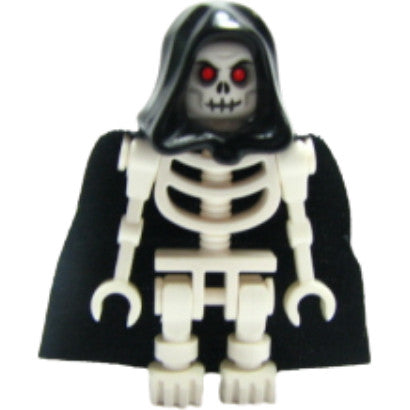 Minifig cas378 - Fantasy Era - Skeleton Warrior 6, White, Black Hood and Cape