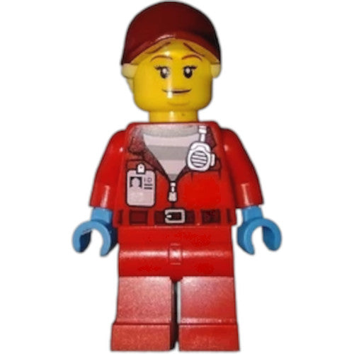 Minifig cty1378 - Police - Crook Big Betty, Red Jacket with Prison Shirt and I.D. Tag