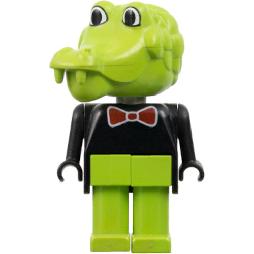 Minifig fab4c - Fabuland Crocodile - Clive Crocodile, Red Bow Tie