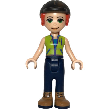 Minifig frnd0469 - Friends Mia - Dark Blue Trousers, Lime Jacket Top, Black Riding Helmet