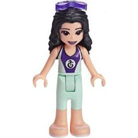 Minifig frnd305 - Friends Emma - Light Aqua and Dark Purple Wetsuit, Sunglasses