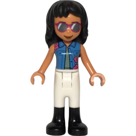 Minifig frnd468 - Friends Savannah - Medium Blue Vest, White Riding Pants, Black Boots