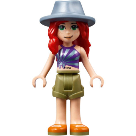 Minifig frnd504 - Friends Mia - Olive Green Shorts, Striped Top, Sand Blue Hat