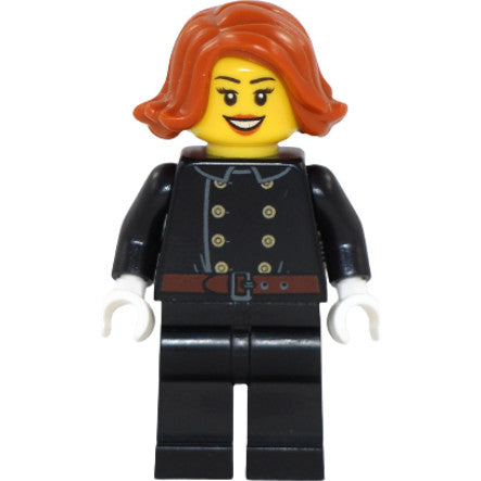 Minifig hol119 - Fire - Jacket with 8 Buttons, Dark Orange Female Hair Short Swept Sideways