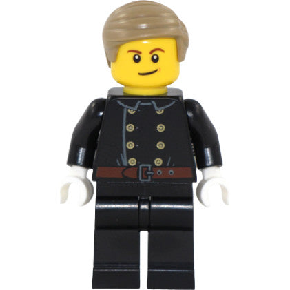 Minifig hol123 - Fire - Jacket with 8 Buttons, Dark Tan Smooth Hair