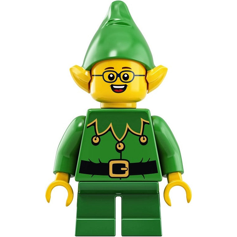 Minifig hol205 - Elf - Green Scalloped Collar with Bells, Glasses
