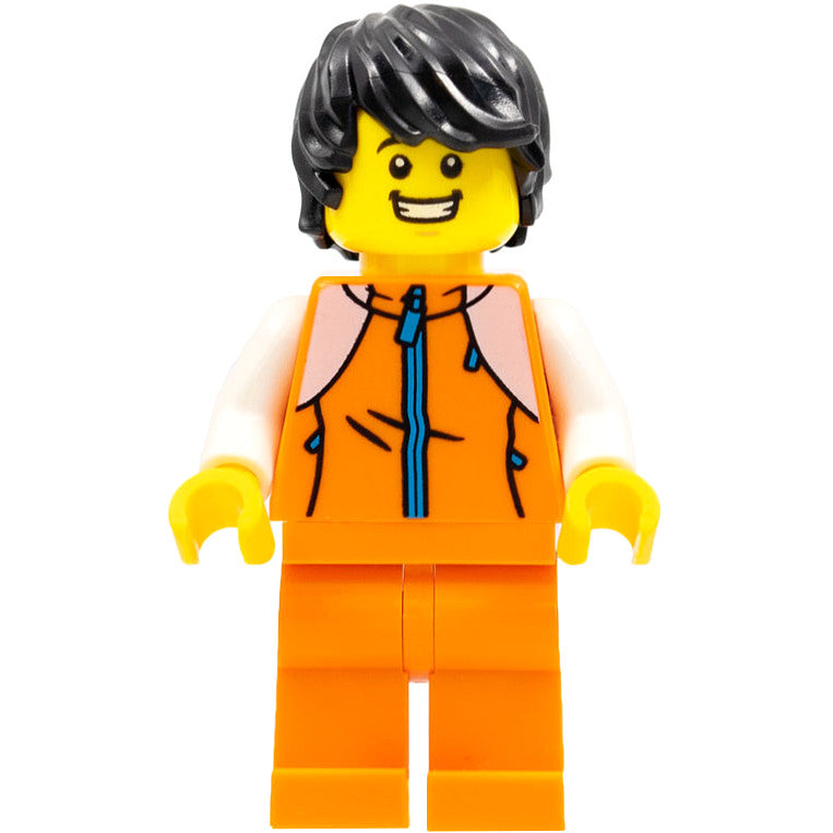 Minifig hol267 - Man, Orange Tracksuit, Black Hair