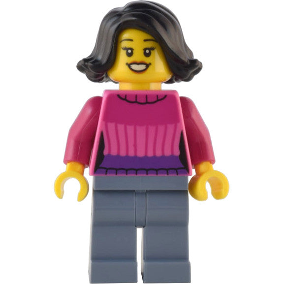Minifig hol287 - Holiday Shopper - Dark Pink Sweater