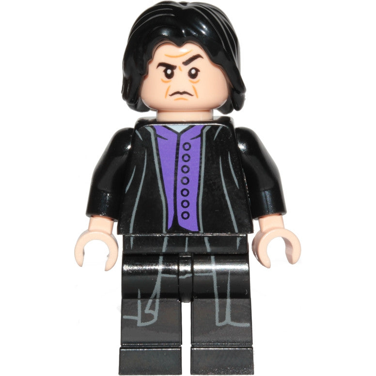 Minifig hp134 - Professor Severus Snape - Dark Purple Shirt, Black Robes, Printed Legs