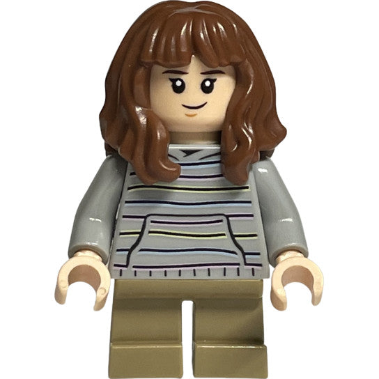 Minifig hp156 - Hermione Granger - Light Bluish Gray Sweater with Pastel Stripes