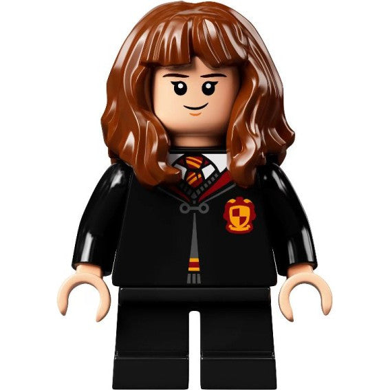 Minifig hp282 - Hermione Granger - Gryffindor Robe Clasped, Sweater, Shirt and Tie, Black Short Legs