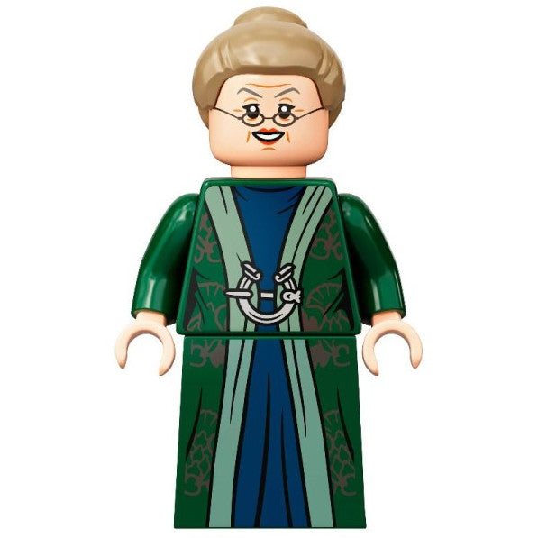 Minifig hp293 - Professor Minerva McGonagall - Dark Green Robe, Dark Tan Hair