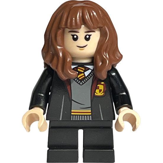 Minifig hp315 - Hermione Granger - Gryffindor Robe Open, Sweater, Shirt and Tie, Black Short Legs