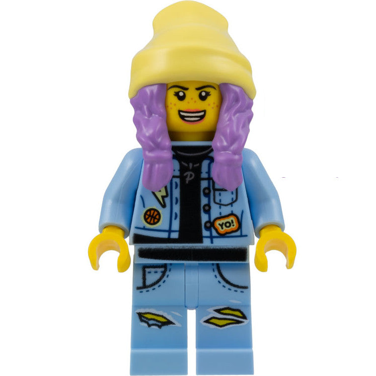 Minifig hs014 - Parker L. Jackson - Denim Jacket with Beanie (Open Mouth Smile / Scared)