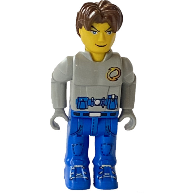 Minifig js004 - Jack Stone - Gray Jacket, Blue legs