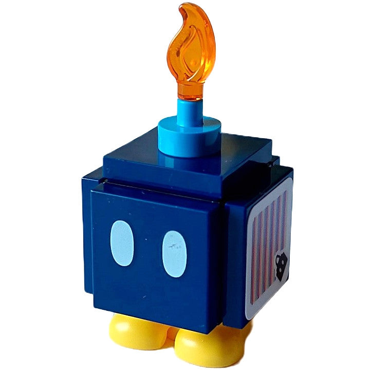 Minifig mar0139 - Bob-omb - Scanner Code with Pink, Lime and Lavender Lines, Black Interior Pieces