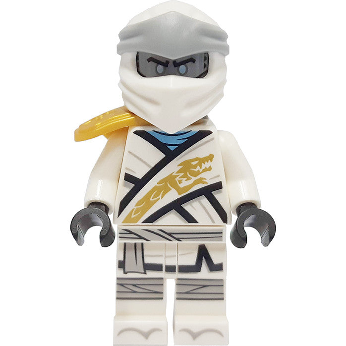 Minifig njo0670 - Zane - Legacy, Pearl Gold Armor Shoulder Pad, Flat Silver Head