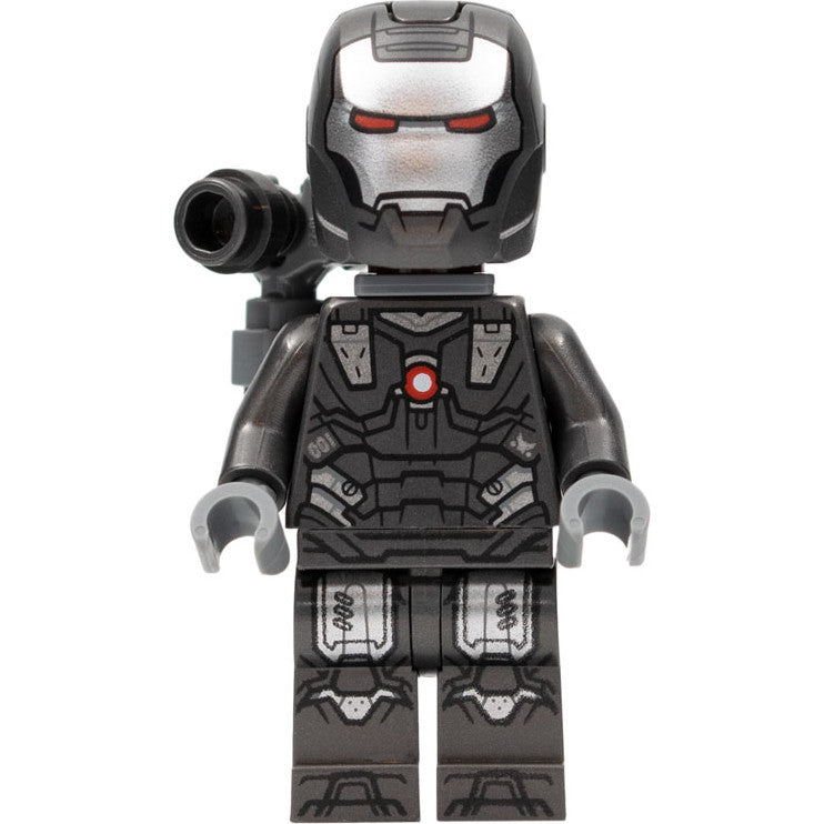 Minifig sh0819 - War Machine - Pearl Dark Gray and Silver Armor with Backpack