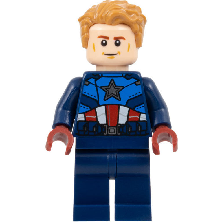 Minifig sh0908 - Captain America - Dark Blue Suit, Dark Red Hands, Hair