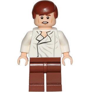 Minifig sw0612 - Han Solo, Reddish Brown Legs without Holster Pattern, Dual Sided Head, Cheek Lines