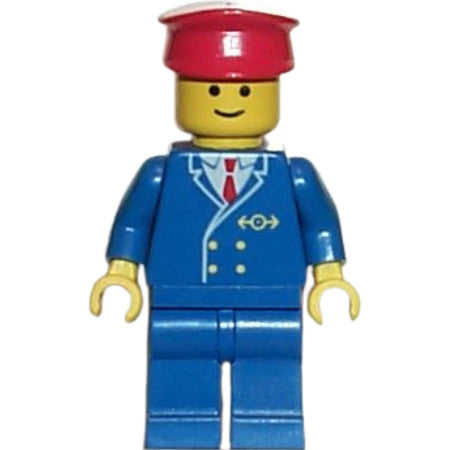 Minifig trn046 - Railway Employee 1, Blue Legs