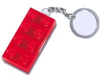 LEGO part 2 x 4 Brick - Red Key Chain 3917-GEAR