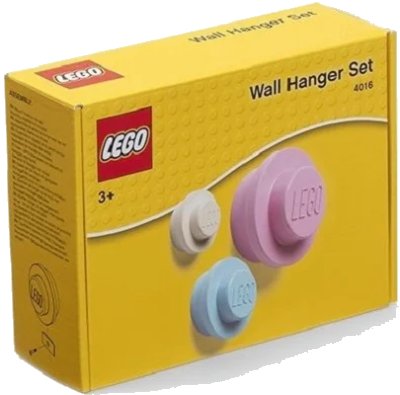 LEGO onderdeel Wall Hanger Set (White, Bright Light Blue, Bright Pink) (4016-GEAR2)