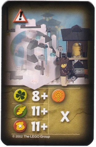 LEGO onderdeel Orient Expedition Game Card, Hazard - Cave with Yeti (4189425pb03)