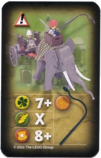 LEGO part Orient Expedition Game Card, Hazard - Elephant with Cart 4189430pb05