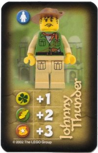 LEGO onderdeel Orient Expedition Game Card, Hero - Johnny Thunder (India) 4189436pb01