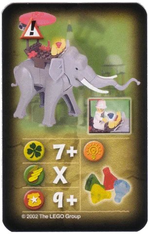 LEGO onderdeel Orient Expedition Game Card, Hazard - Elephant (4189436pb18)