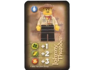 LEGO onderdeel Orient Expedition Game Card, Hero - Johnny Thunder (China) (4189440pb12)