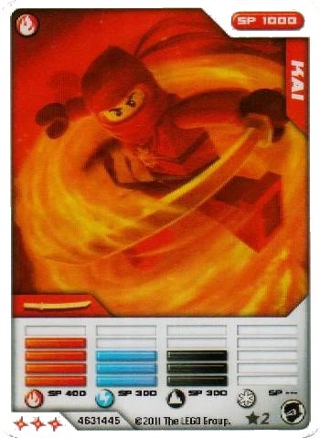 LEGO onderdeel NINJAGO Masters of Spinjitzu Deck #1 Game Card *2 - Kai (3D Lenticular Card) (4631445)