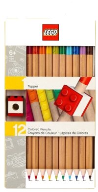 LEGO part Pencil, 12 Pack Color Pencils with Brick Topper 52064