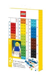 LEGO part Ruler, Buildable Ruler - Multicolor Plates with Blue Baseplates with Minifigure 52558