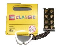 LEGO part 2 x 4 Brick - Chrome Gold Key Chain 852445b