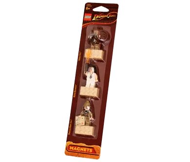 LEGO onderdeel Magnet Set, Minifigures Indiana Jones (3) - Indiana Jones, Marion, Professor Henry Jones - with 2 x 4 Brick Bases blister pack (852504)