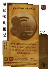 LEGO part BIONICLE Great Mask Challenge Game Card  57 BioGMC057