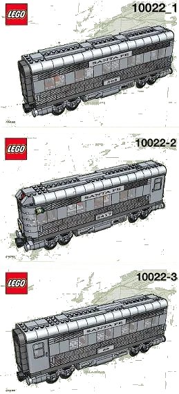LEGO onderdeel Santa Fe Cars - Set II (dining, observation, or sleeping car) (10022-1)
