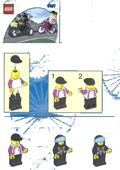 LEGO onderdeel Telekom Race Cyclist and Television Motorbike (1197-1)