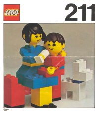 LEGO onderdeel Mother and Baby with Dog 211-1