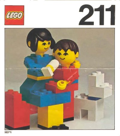 LEGO onderdeel Mother and Baby with Dog (211-1)