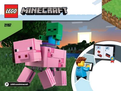 LEGO onderdeel BigFig Pig with Baby Zombie (21157-1)