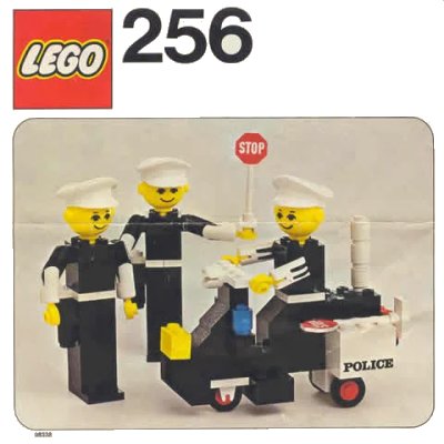LEGO onderdeel Police Officers and Motorcycle (256-1)