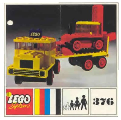 LEGO onderdeel Low-Loader with Excavator (376-1)
