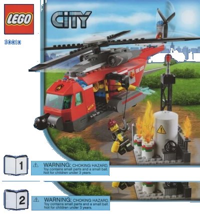 LEGO onderdeel Fire Helicopter (Red Stripe on Side Version) (60010-3)