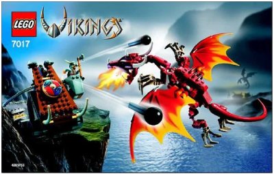 LEGO onderdeel Viking Catapult versus the Nidhogg Dragon (7017-1)