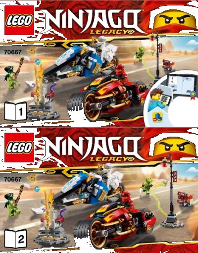 LEGO onderdeel Kai's Blade Cycle & Zane's Snowmobile (70667-1)